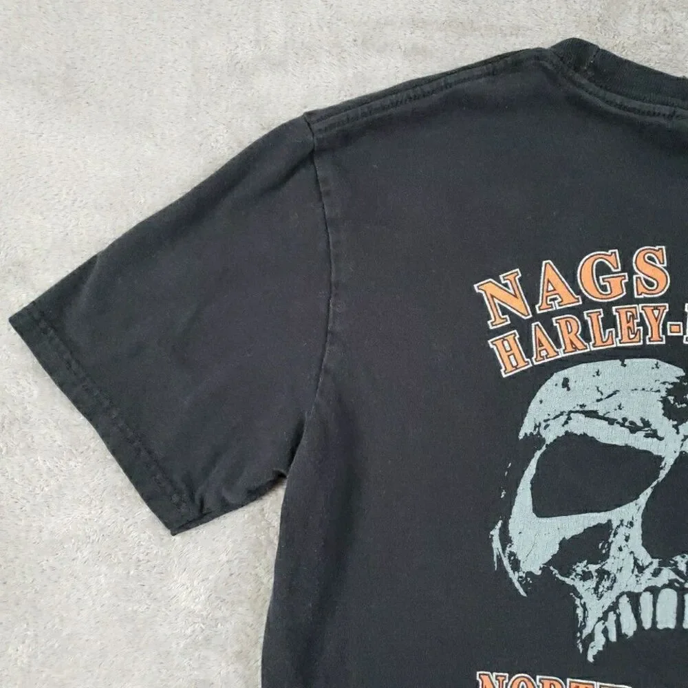 Harley Davidson T Shirt Short Sleeve Nags Head North Carolina Skull Men Sz M